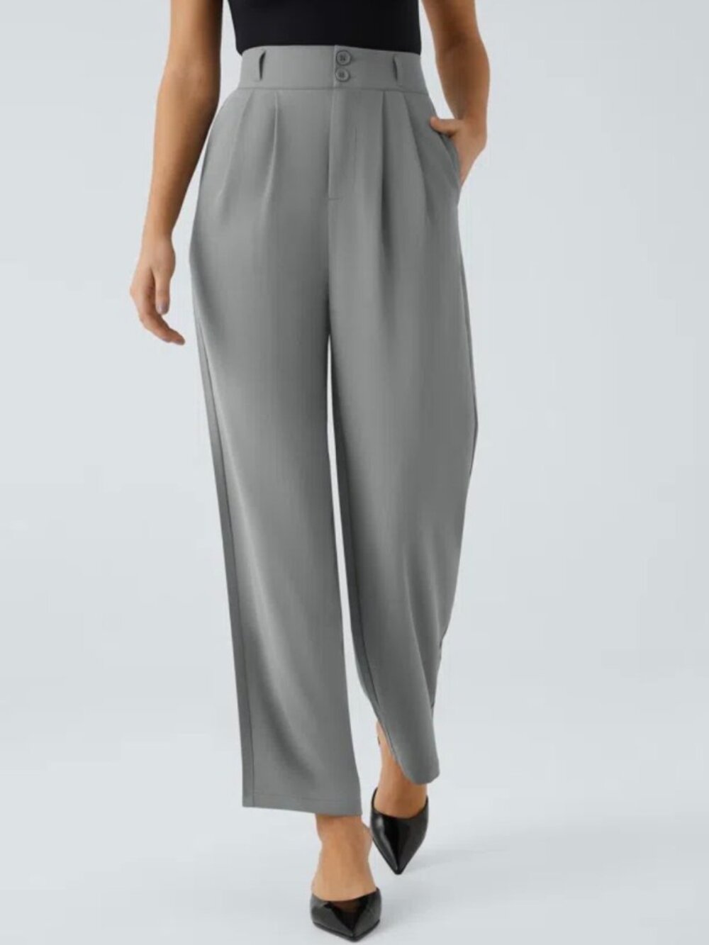 Halara Flex High Waist Shirred Straight Leg Work Pants